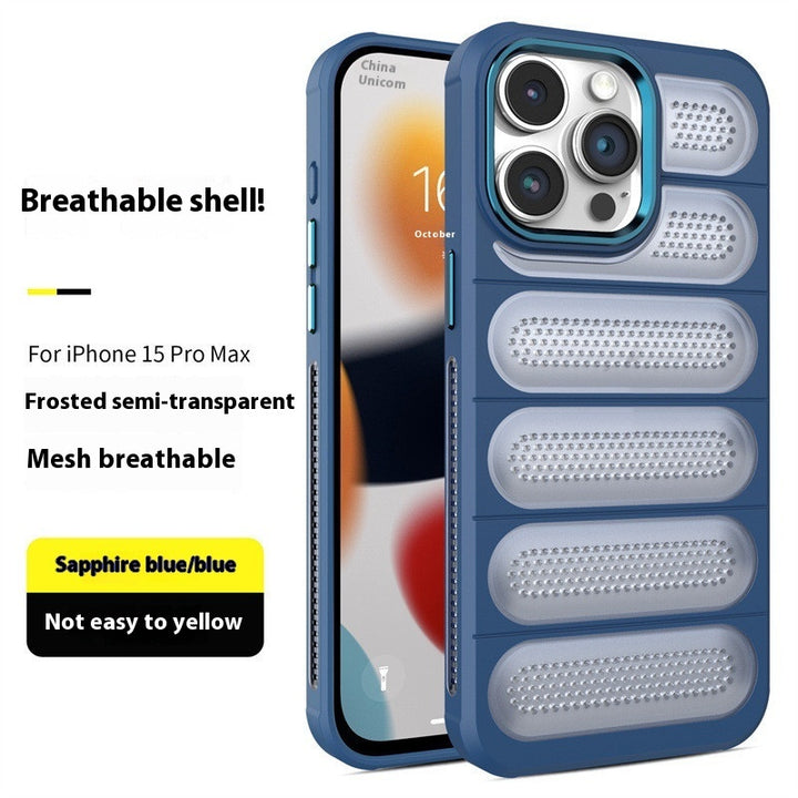 Applicable 15 Cooling Grid Phone Case Iphone14 Protective Sleeve