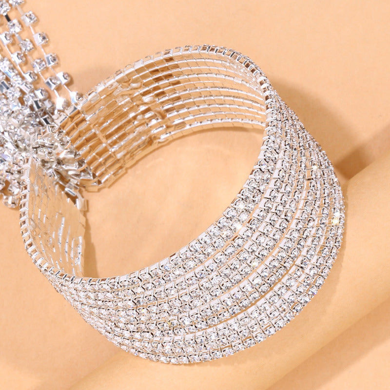 Multi-layer Tassel Female Evening Party Rhinestone Bracelet