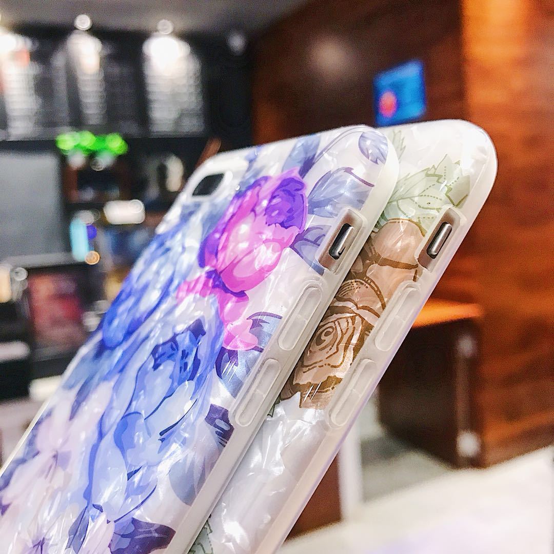 Compatibil cu Apple, Dream Shell Telefon Carcasă pentru iPhone X XS Max XR Rose Flower Capac cu copertă pentru iPhone 7 8 6 6s Plus TPU Silicon Capa moale