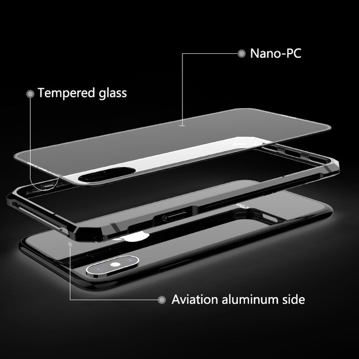 Caja de teléfono de vidrio templado transparente