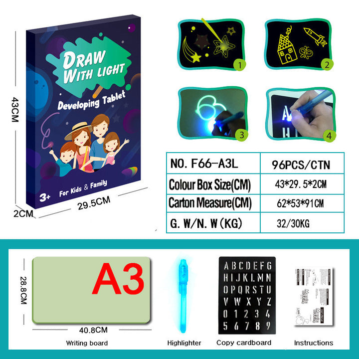 Bildungsspielzeug Zeichnung Pad 3D Magic 8 Light Effects Puzzle Board Sketchpad