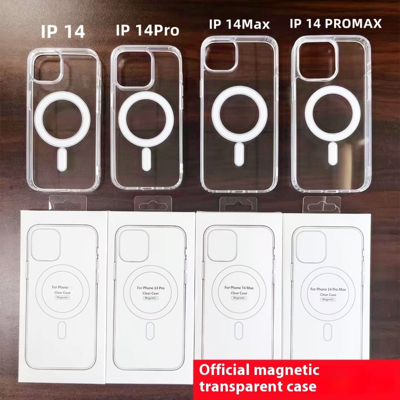 PC Transparent Magnetic Wireless Charger Case de protection Case de téléphone