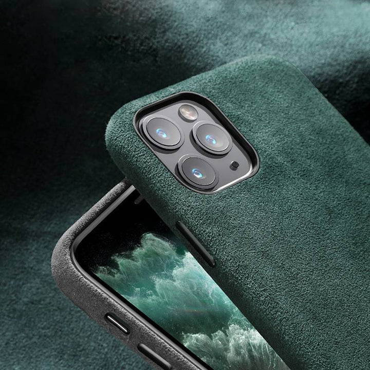 Compatibil cu Apple , Copertă de protecție a căderii all-inclusive din piele de piele de căprioară