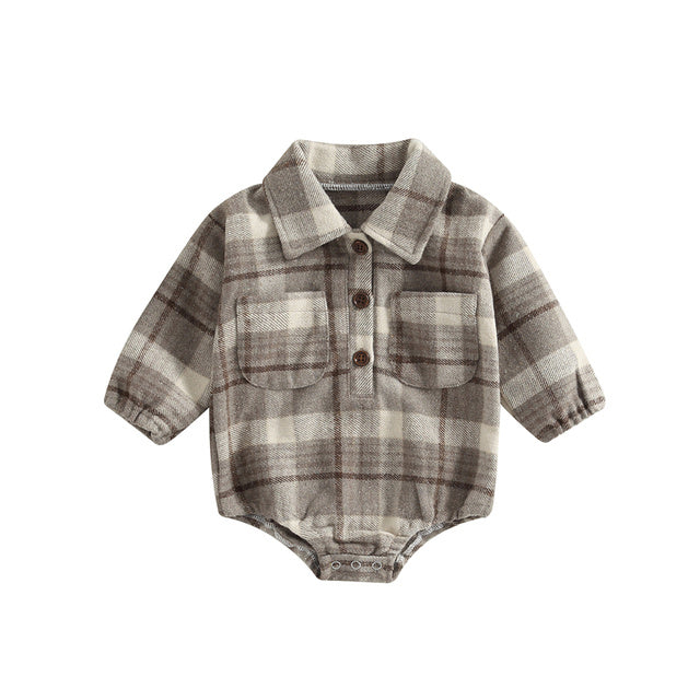 Cute And Creative Baby Plaid Romper