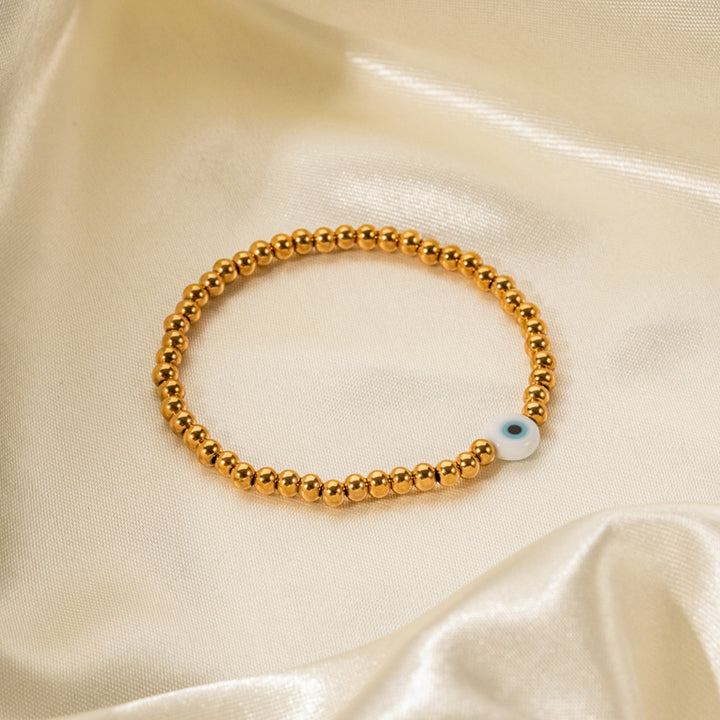 INS Style 18K Gold Streced 4mm Pulsera de acero inoxidable