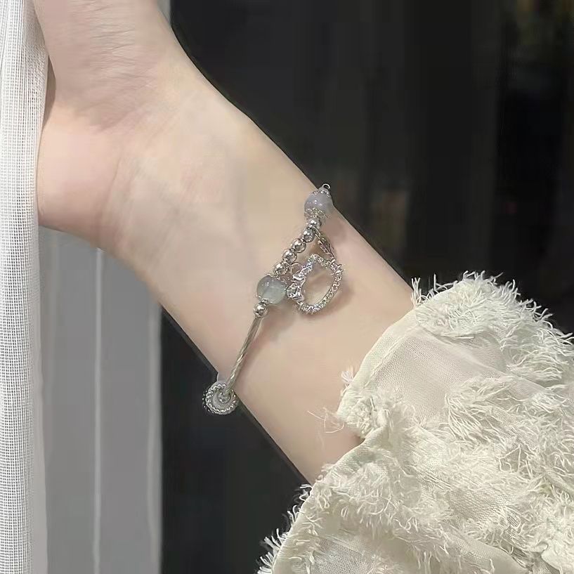 Vrouwelijk Mori -stijlontwerp Eenvoudig elegante armband Student Leuk Wit