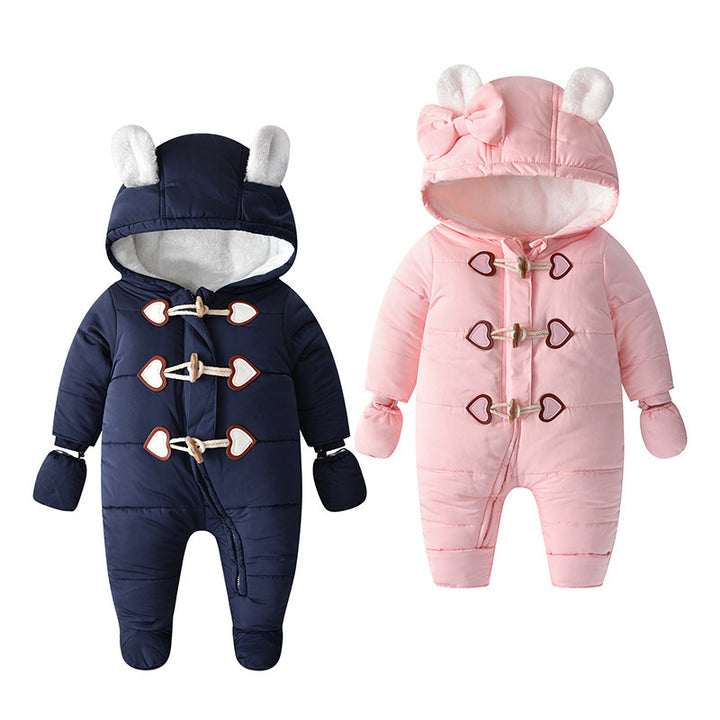 Baby onesie hoorn buckle hayi baby kruipende pak kleding