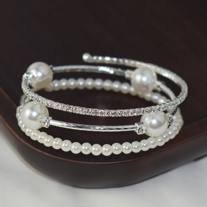 Simple Pearl Rhinestone Bracelet For Women