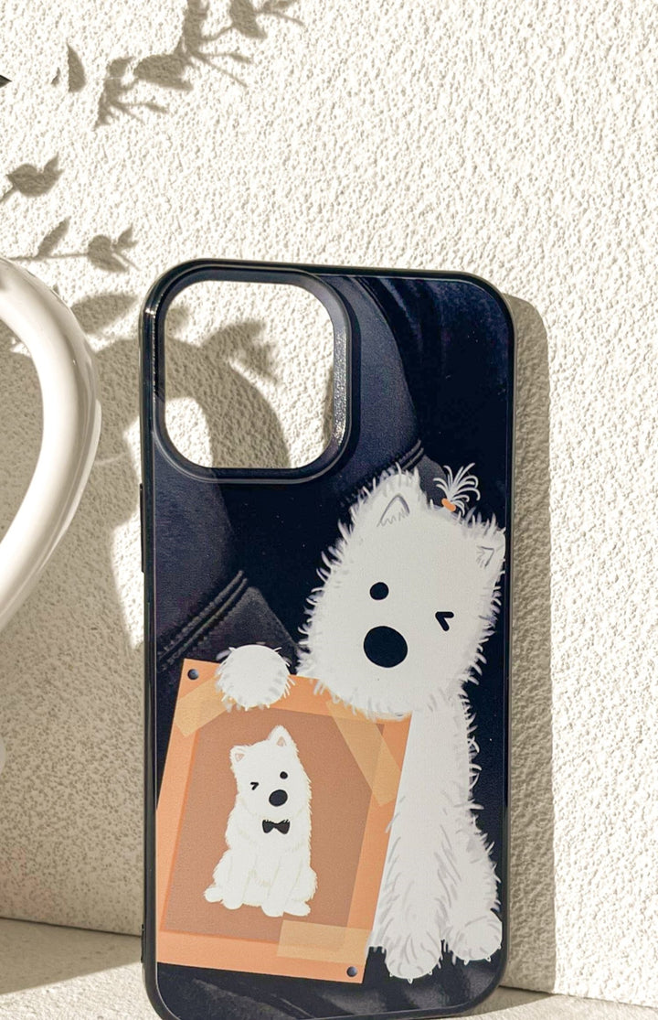 Cartoon schattige pluche hond all-inclusive drop-resistente telefoonhoes