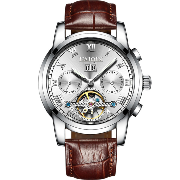 Menmode waterdichte lumineuze holle tourbillon automatisch mechanisch horloge