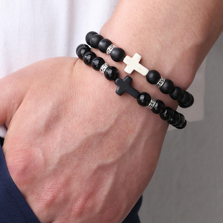 Bracelet en pierre naturel noir