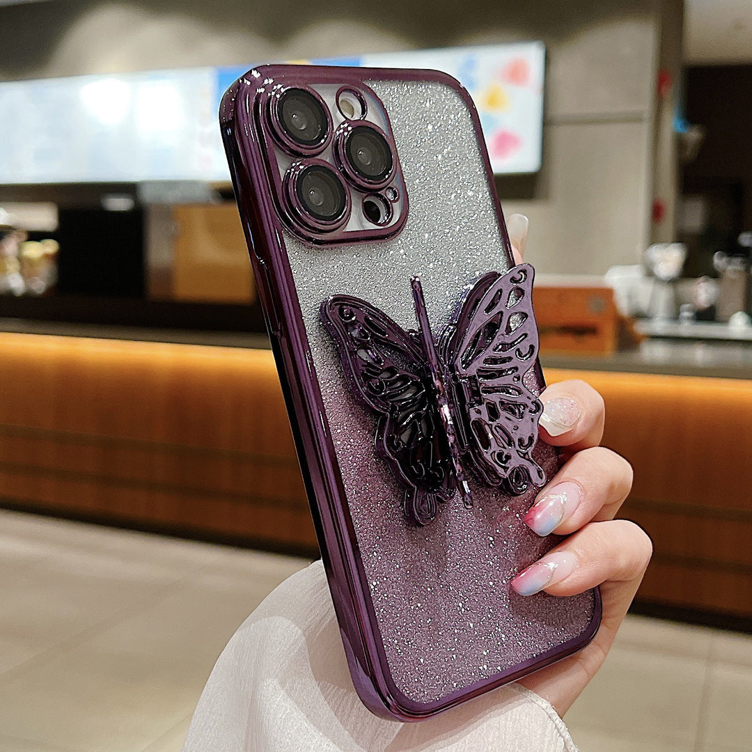 Hollow Butterfly Telefoon Case Gradiënt transparant platen beschermende dekking