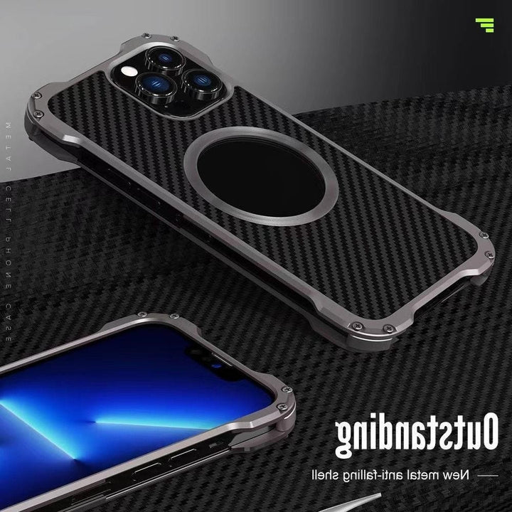 All-inclusive Metal Phone Case Breathable Hollow Drop-resistant Protective Cover