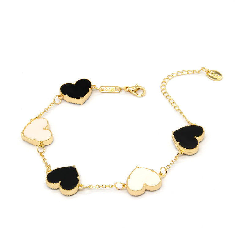 Brazalete de corazón de mariposa de doble cara pulsera de moda