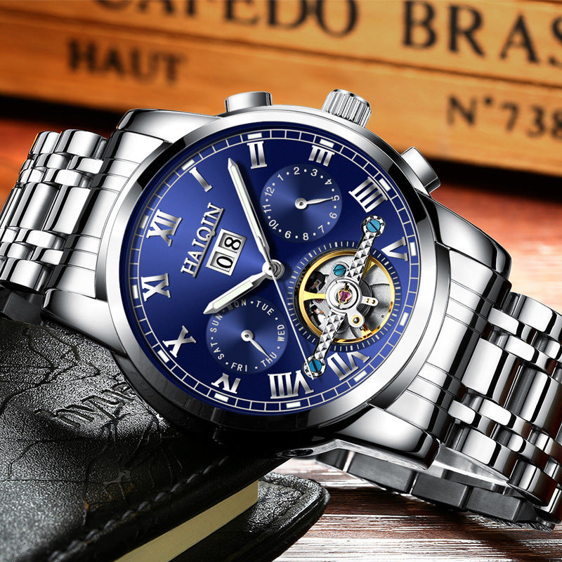 Menmode waterdichte lumineuze holle tourbillon automatisch mechanisch horloge