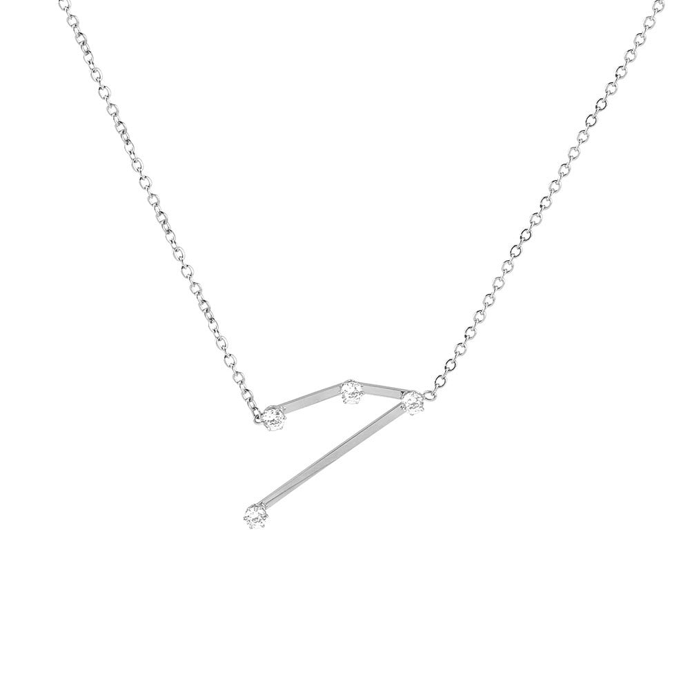 Diamond bewaker titanium staal vrouwelijke sleutelbeen ketting twaalf constellaties ketting