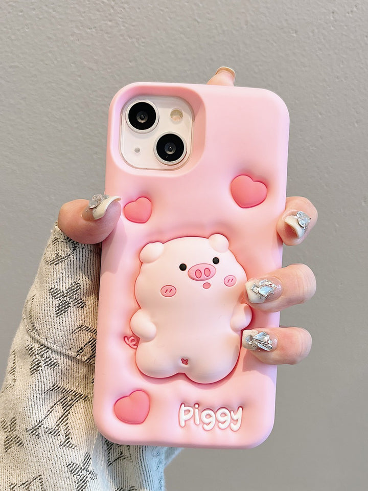 Expansion Pinch Pig Soft Silicone Cover Phone Case