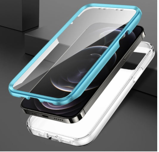 Electroplating Grid Marble IMD Process Suitable For The New 12 Two-in-one Three-proof Mobile Phone Case