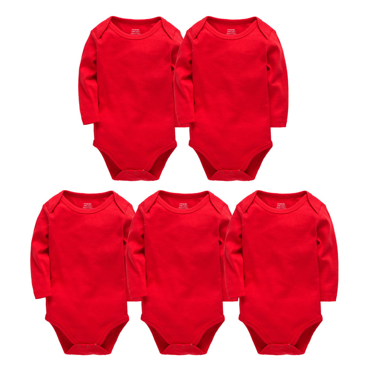Baby Onesies, Pure Cotton Long-sleeved Solid Color Baby Romper