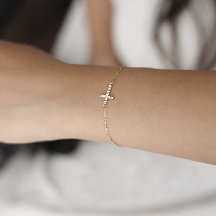 Cross armband dames sterling zilveren fijn diamant licht luxe ontwerp eenvoudige niche