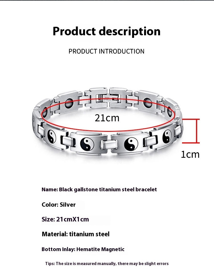 Joyería de pulsera de acero de titanio de Tai Chi para hombres