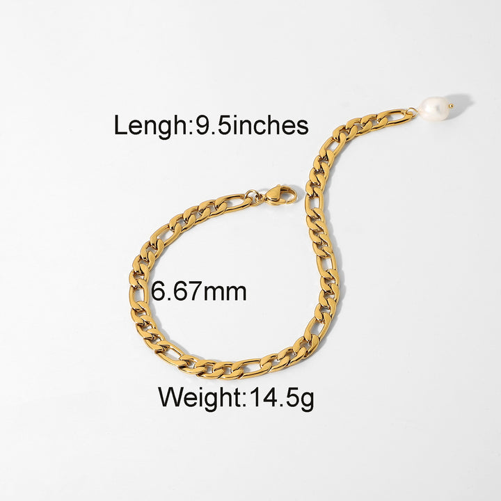 Women's Freshwater Pearl 18K Gold 316L Stainless Steel Bracelet