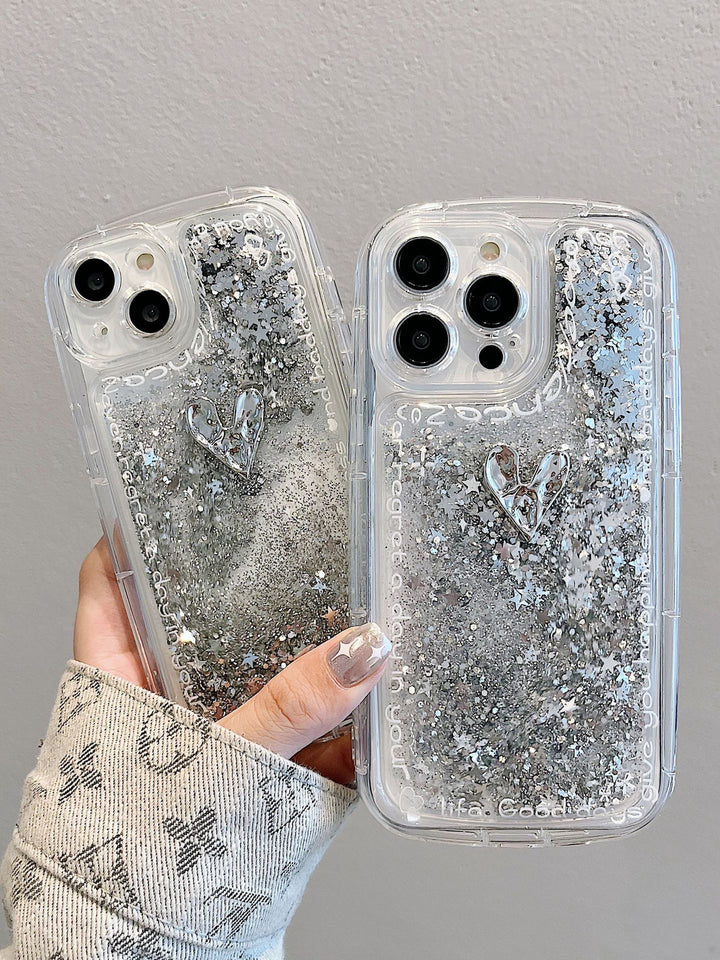 Silver Love Quicksand Shell geschikt voor telefoonhoes