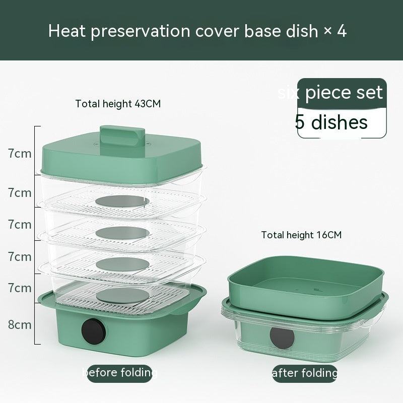 Многослойное блюдо крышка тепло сохранение кухонная крышка столового стола Остаток коробки для хранения прозрачный стек.