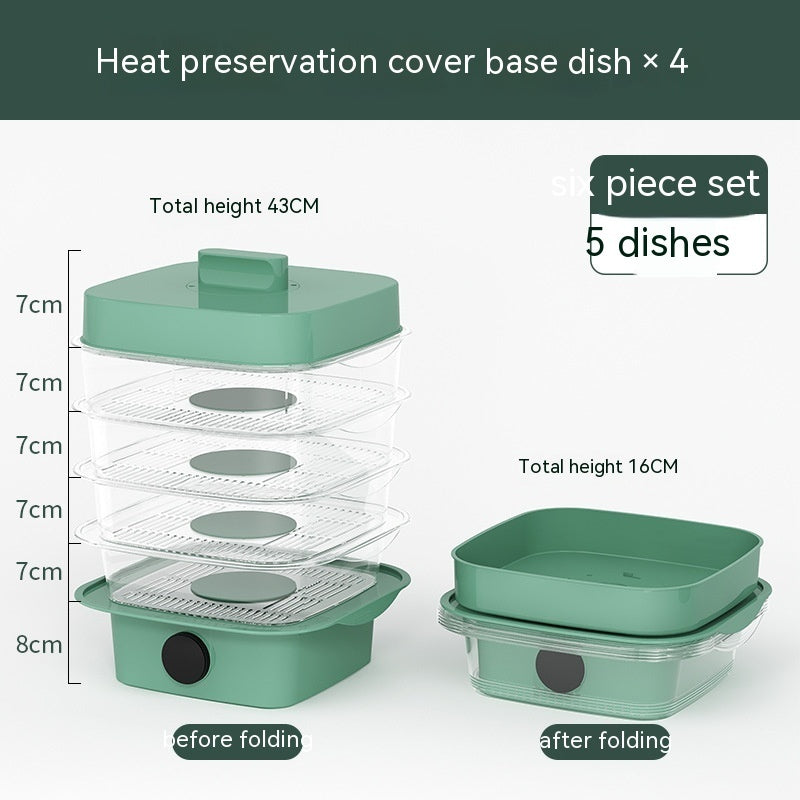 Multi-Layer Dish Cover Heat Conservation Kitchen Cover Dining Table Restover Lagring Box Transparent Stack Cooking Hood Steamer