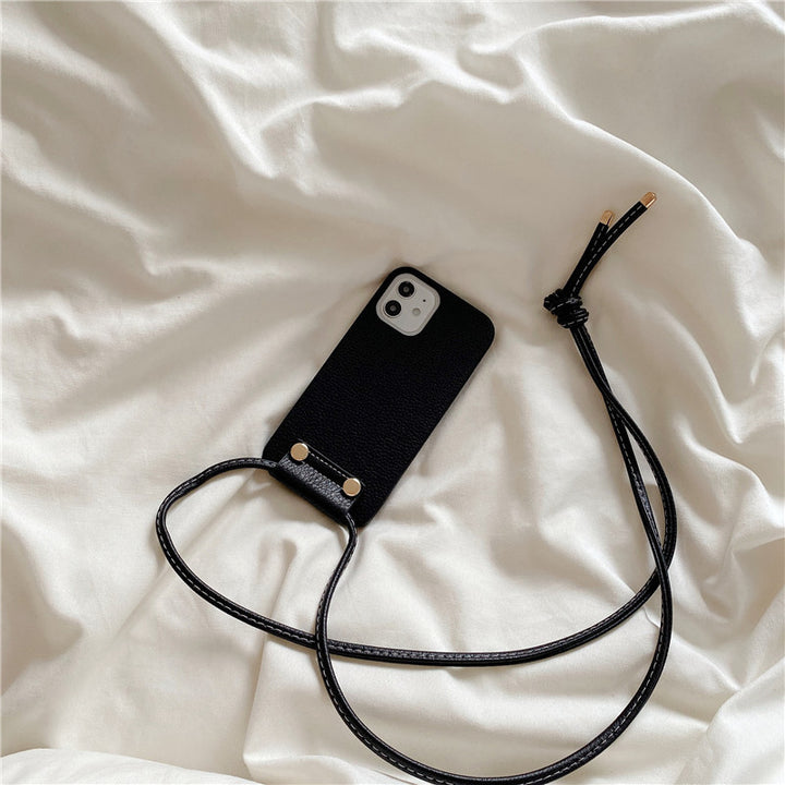 Simple Leather Lanyard Phone Case