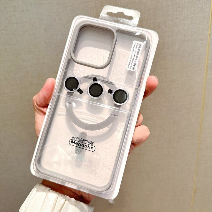 With Lens Protector Magnetic Suction Frosted Acrylic Phone Case