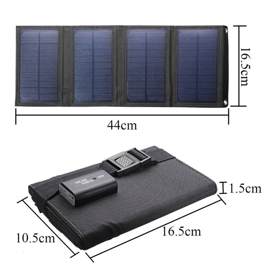 20W Painel solar dobrável Painel solar Power Power Power Telefone celular carregador USB Campo de camping