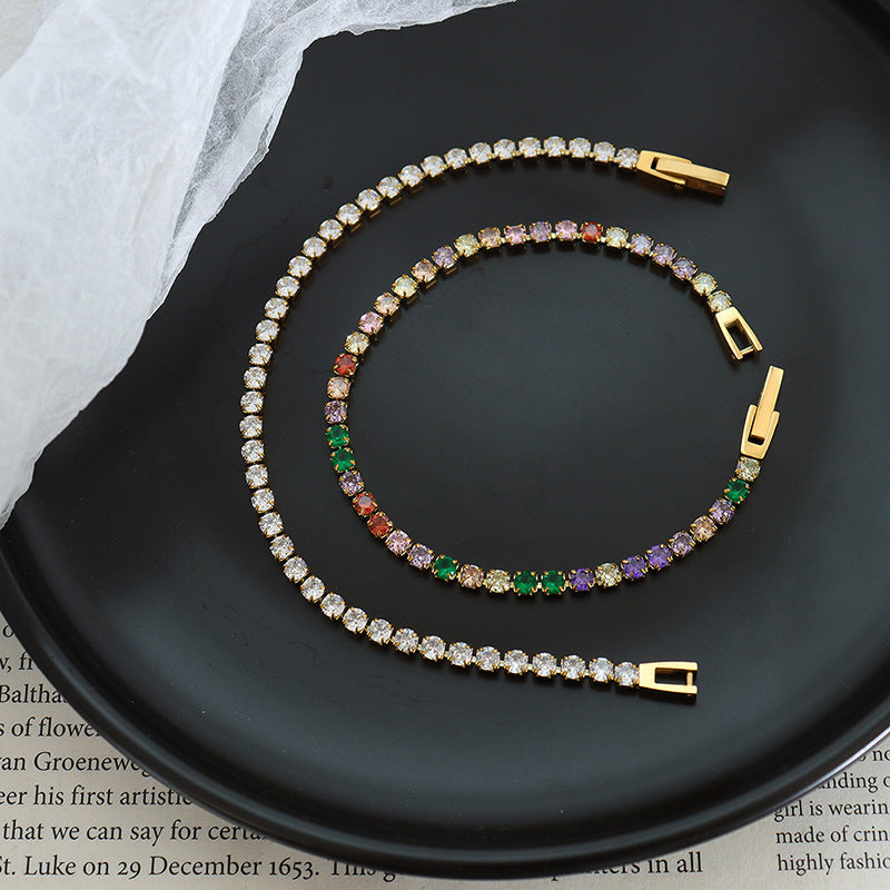 Popular Light Luxury Non-fading Rhinestone Zircon Bracelet