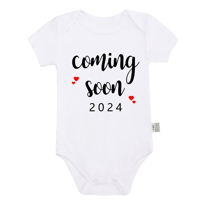 Tillkännagiven graviditet 2024 Nyfödd baby Romper Pure Cotton Rompers