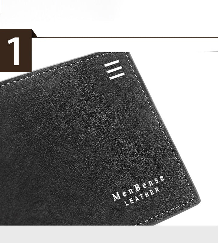 New Personalized Men's Short Wallet Fashion Silk Screen Wallet Men's Frosted Clutch Wallet