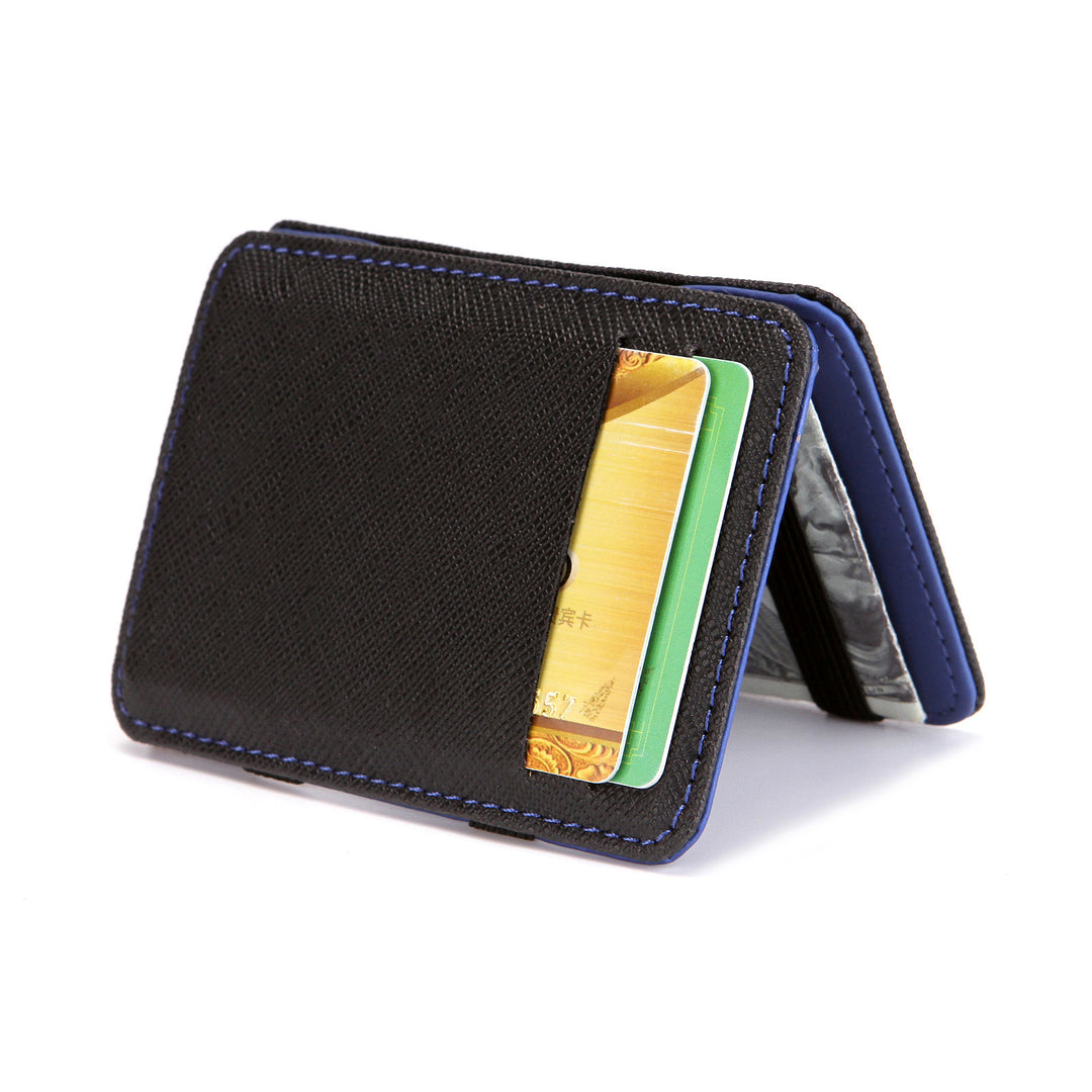 Flip Magic Wallet Cross Pattern Short Card Holder