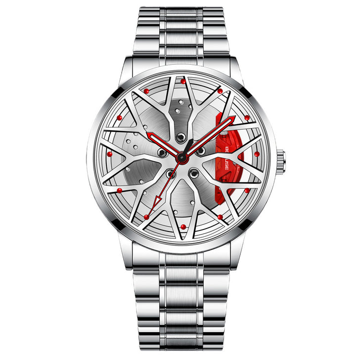 Fashion trend wiel remklauw hoogwaardige waterdichte lichtgevende kwarts horloge