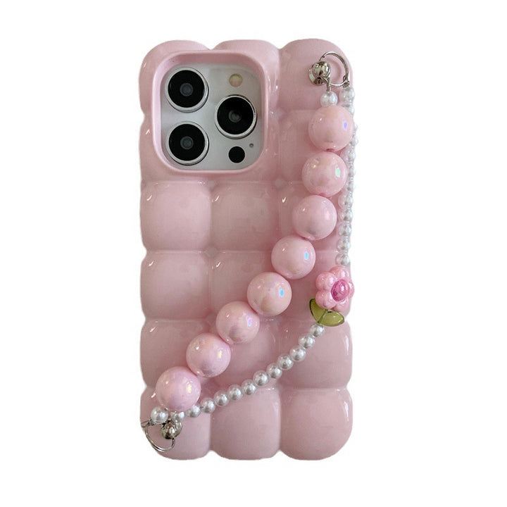 Macaron Solid Colore Solid Flower Phrowband Case del telefono
