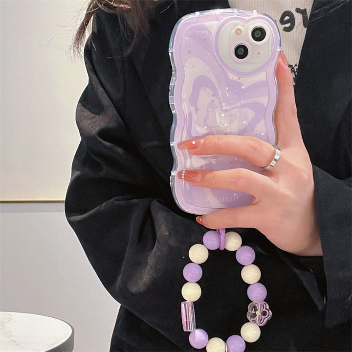 Epoxy Purple Butterfly Bracelet Glitter Soft Shell Phone Case