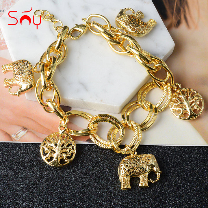 Sunshine Fashion Jewelry Gold Charm Bracelet