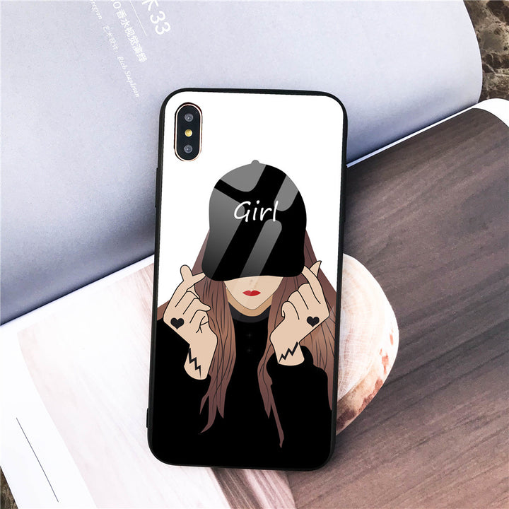 Suitable For Mobile Phone Shell Glass Tide Brand Personality