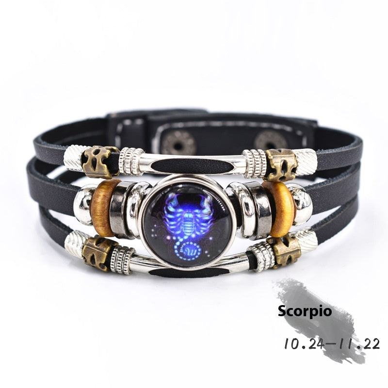 Personalized Three-layer Woven Beads Leather Bracelet