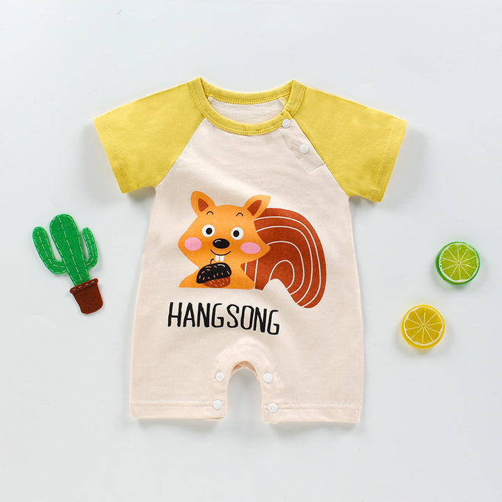 Новая летняя детская одежда Harbin одежда для новорожденных детские хлопковые с коротким рукавом тонкая промежность
