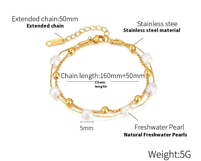 Женский универсальный натуральный пресноводный жемчужный браслет
