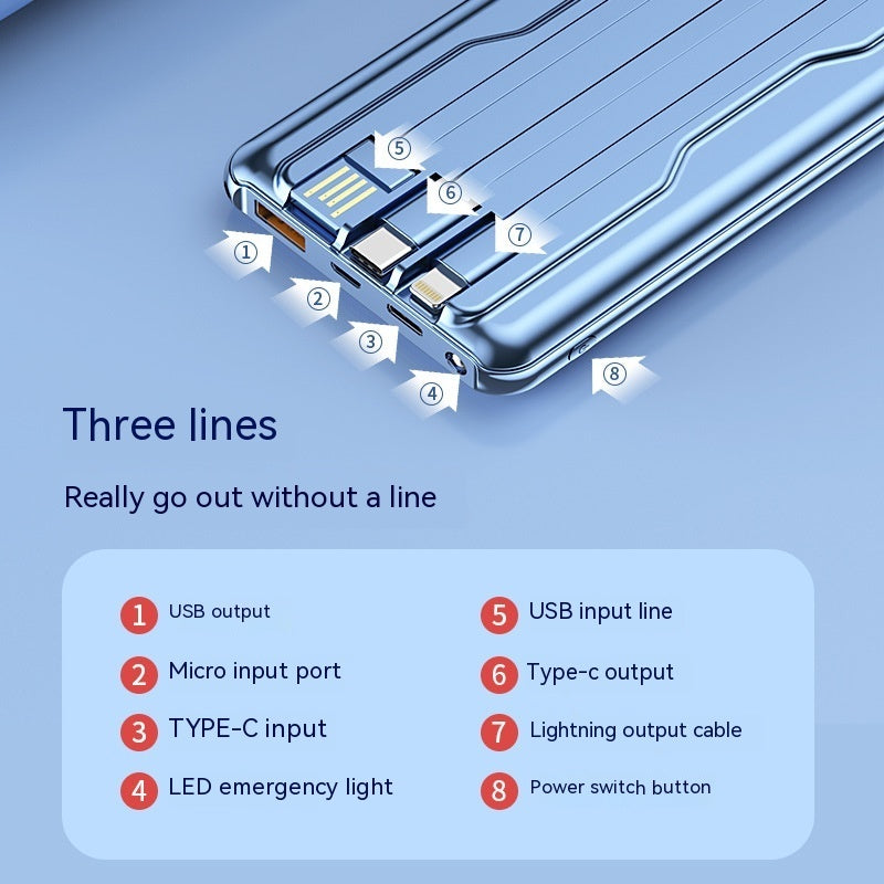 66W Banco de energía de carga súper rápida con cable 20000 mA