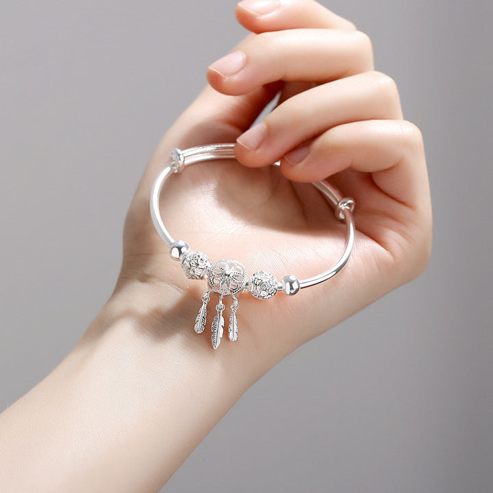 Dreamcatcher Silber -plattiertes Armband weibliche Mode exquisit einstellbar
