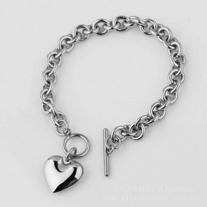 Women's Heart Pendant O-shaped Bracelet