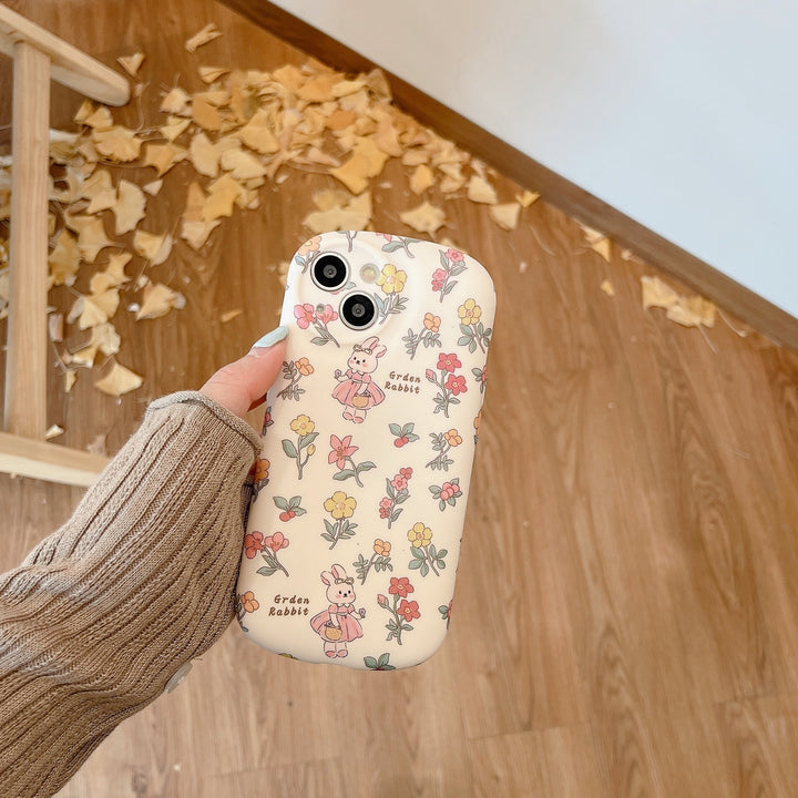 Floral Bunny geschikt voor iPhone14Pro Max telefoonhoesje Skin Feelt Matte