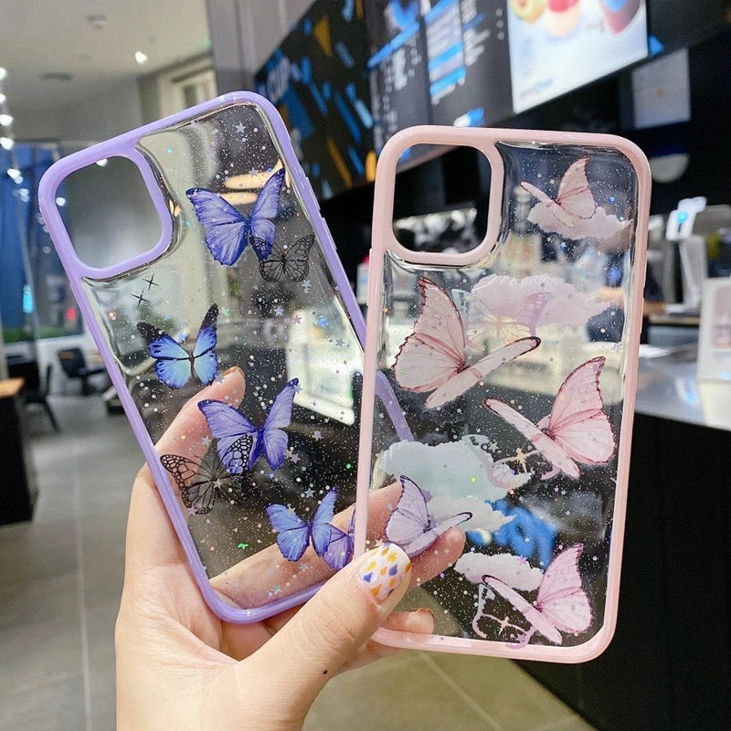 Epoxy Glitter Butterfly Skin-friendly Phone Case