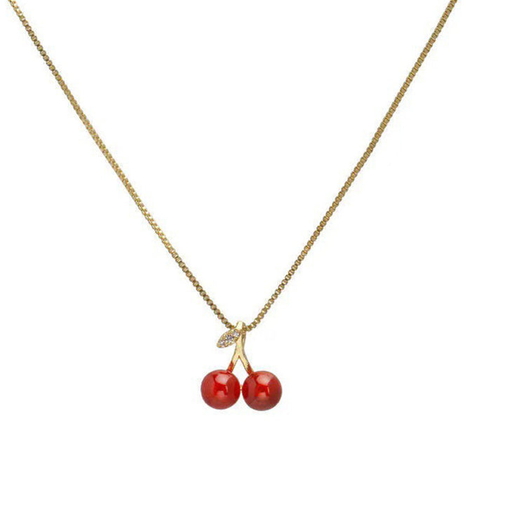 Rote Kirsch Granat Halskette für Frauen Nischendesign